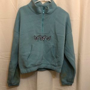 Blue Butterfly crew hoodie